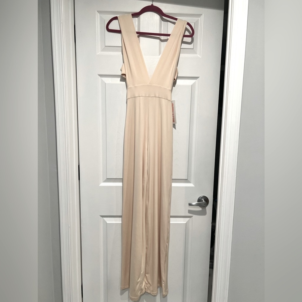 Oh Polly Deep V Wide Leg Jumpsuit